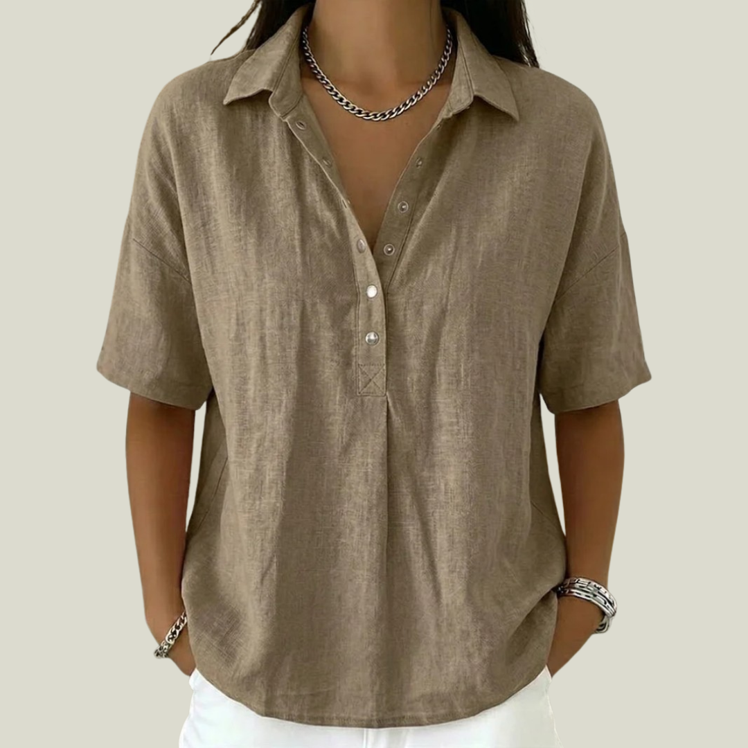 Nina - Soft-Touch Collared Blouse