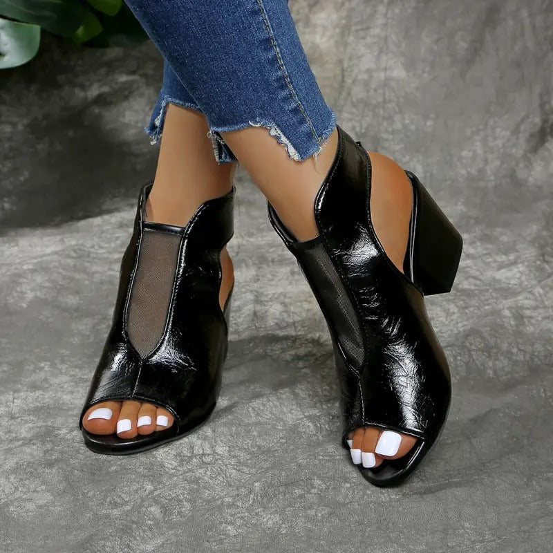 Vasilisa - Peep Toe Block Heel Sandals