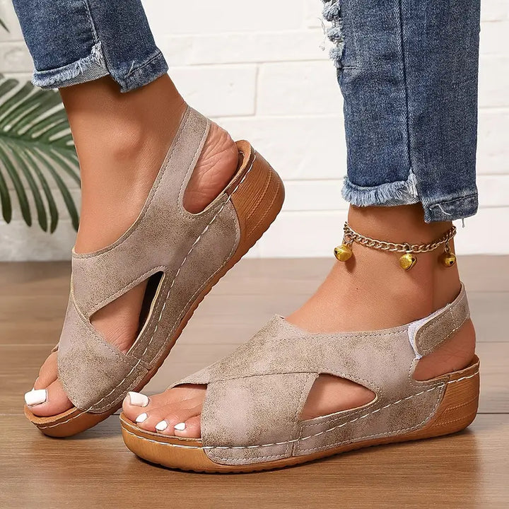 Lacey - Cross Strap Comfort Sandals