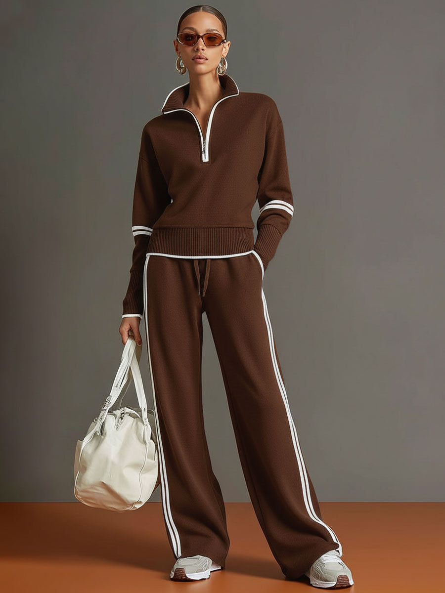 Ovia - Soft-Touch Wide-Leg Two-Piece Set