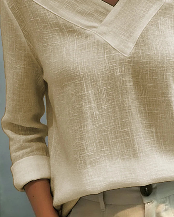Calira - Soft-Touch V-Neck Off-Shoulder Top