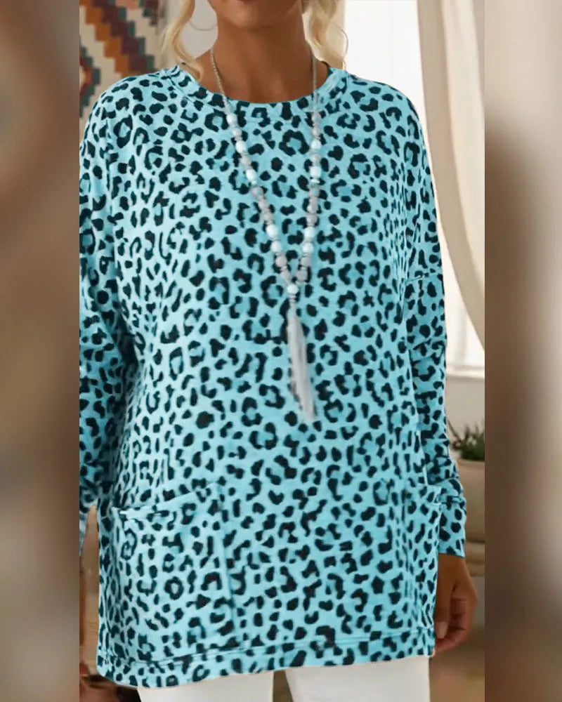 Calivelle - Soft-Touch Leopard Long Sleeve Top