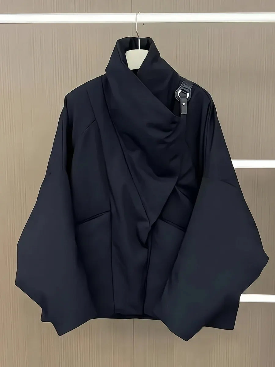 Ismena - Asymmetric High Collar Puffer Jacket