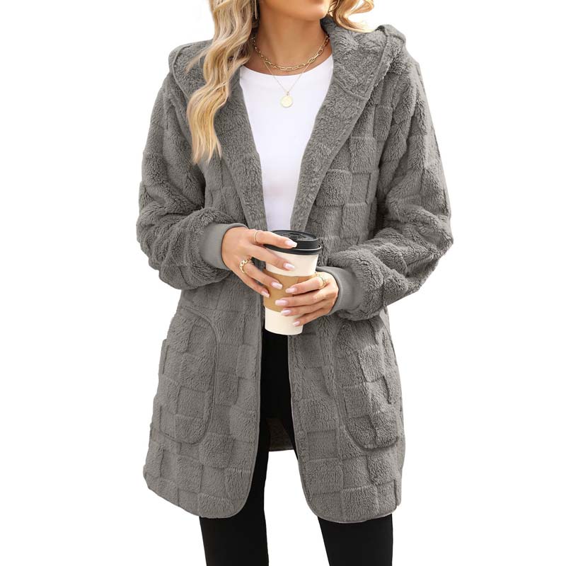 Zinnabelle - Plush Textured Hooded Cardigan