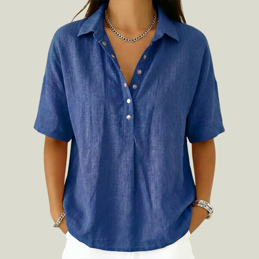 Nina - Soft-Touch Collared Blouse