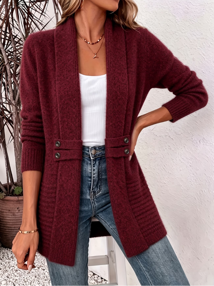 Abella - Soft-Touch Open-Knit Cardigan