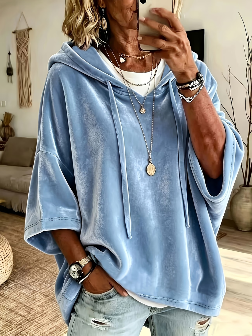 Zinnaria - Soft-Touch Poncho Hoodie