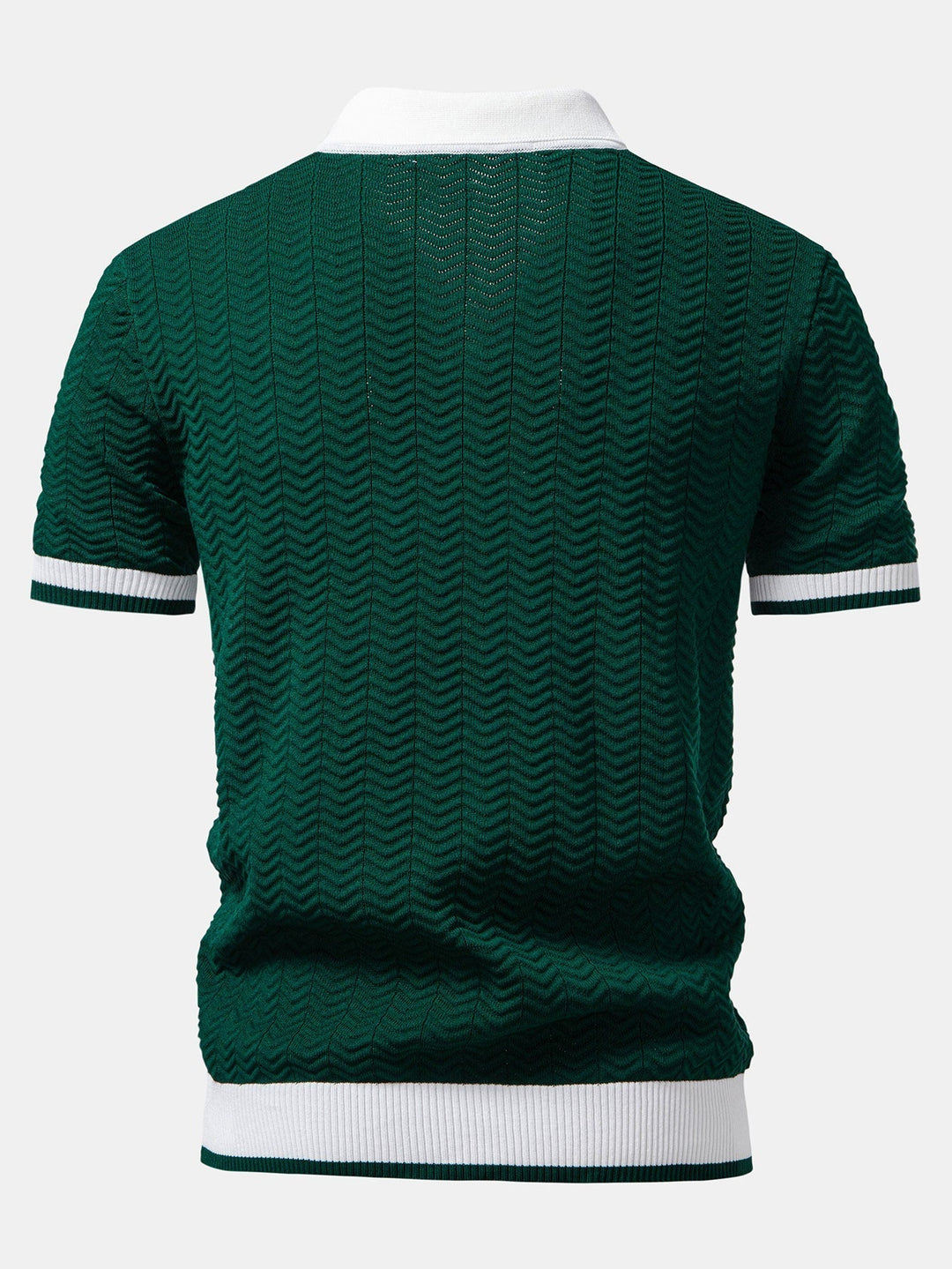 Arleno - Textured V-Neck Knit Polo