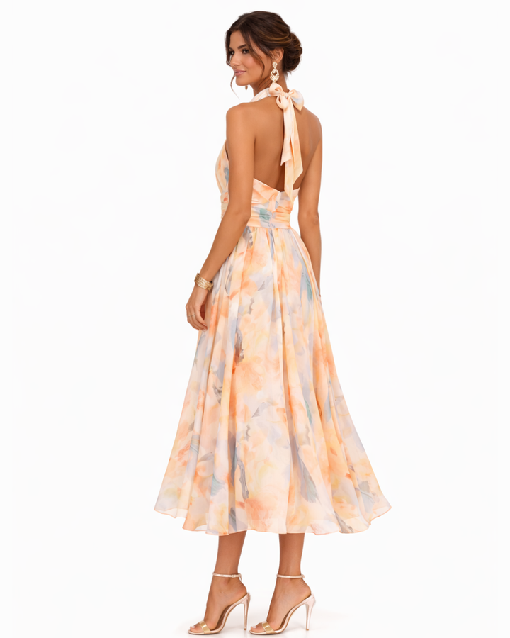 Ulani - Lightweight Halter Neck Maxi Dress