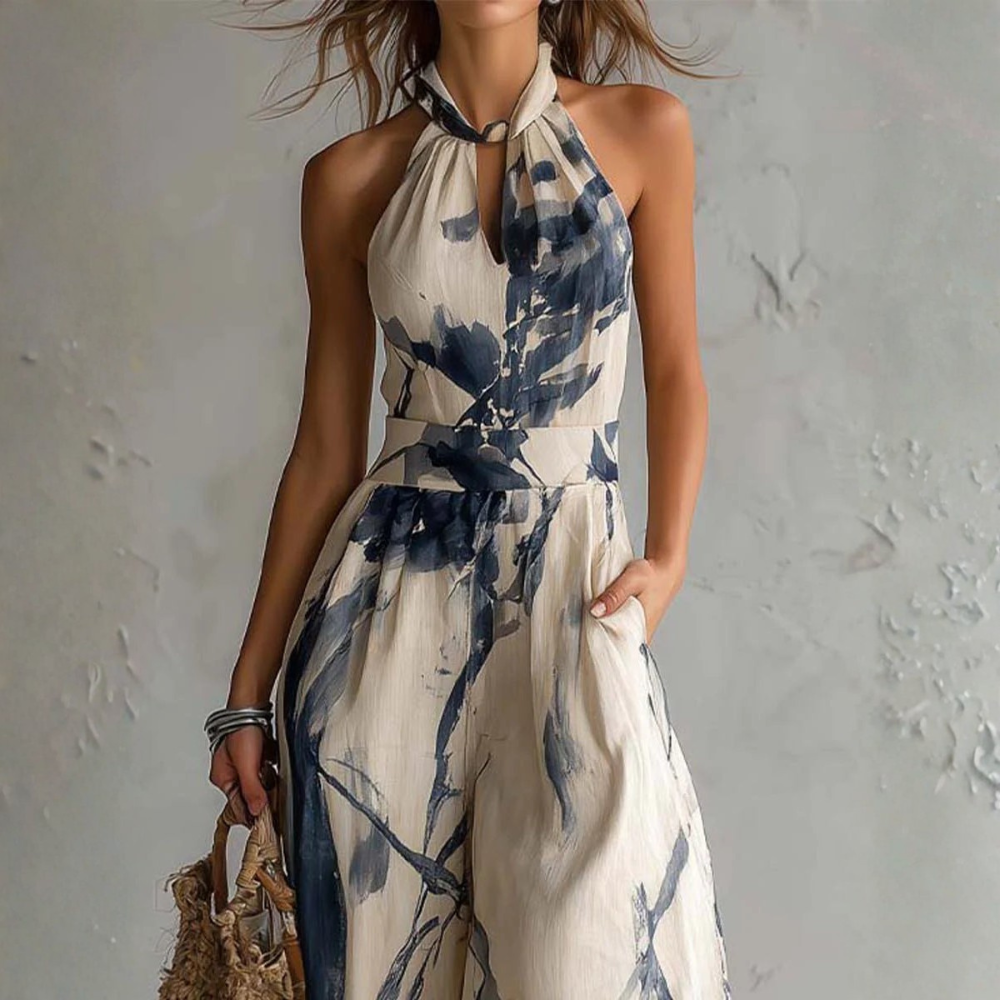 Elodiea - Lightweight Ink-Effect Jumpsuit