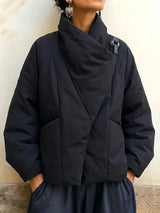 Ismena - Asymmetric High Collar Puffer Jacket
