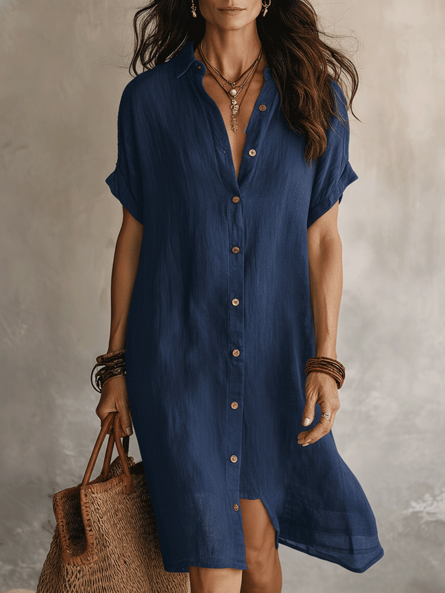 Daphne - Breezy Linen Shirt Dress
