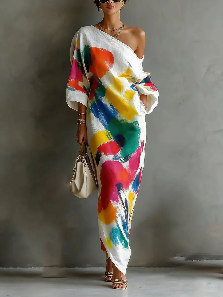 Adoressa - Sculptural One-Shoulder Maxi Dress