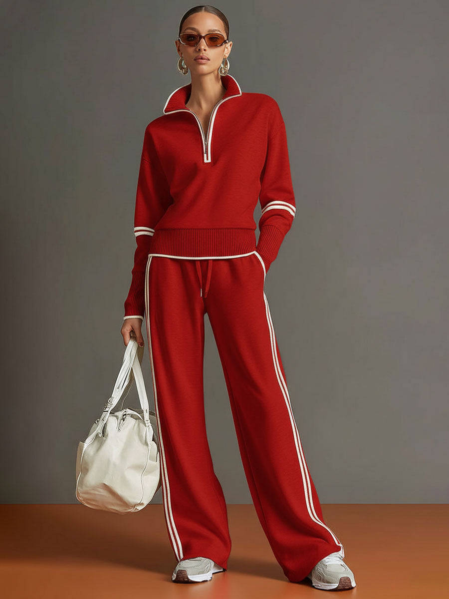 Ovia - Soft-Touch Wide-Leg Two-Piece Set