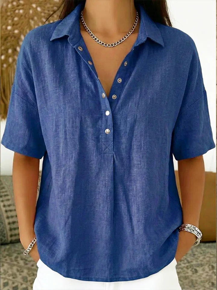 Eulalia - Soft-Touch Collared Blouse