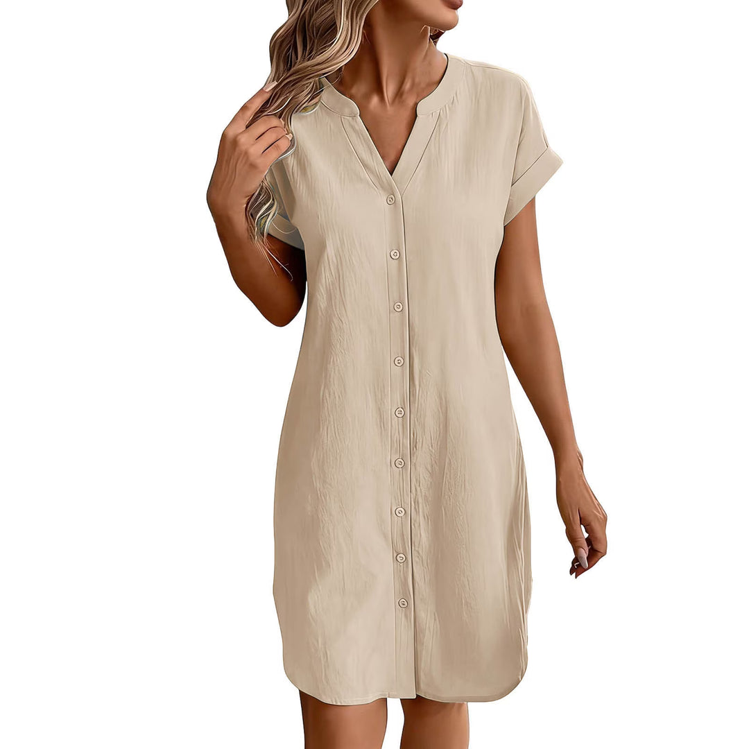 Ainslea - Textured Mini Shirt Dress
