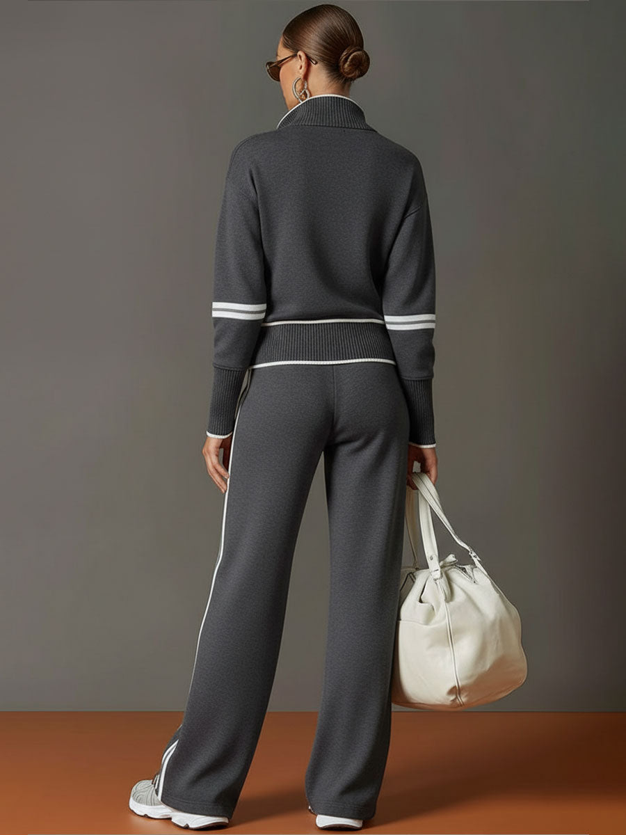 Ovia - Soft-Touch Wide-Leg Two-Piece Set