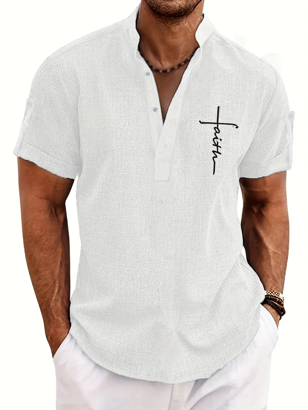 Harlan - Textured High-Collar Shirt