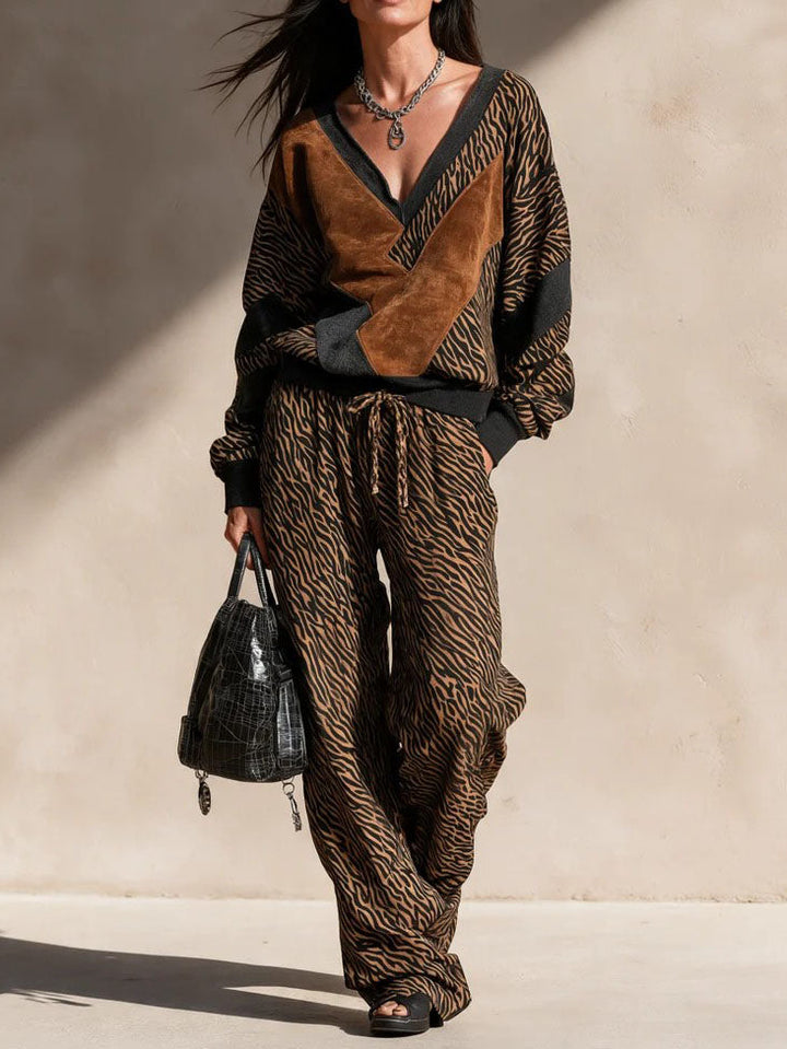 Jorie - Soft-Touch Animal-Print Co-ord Set