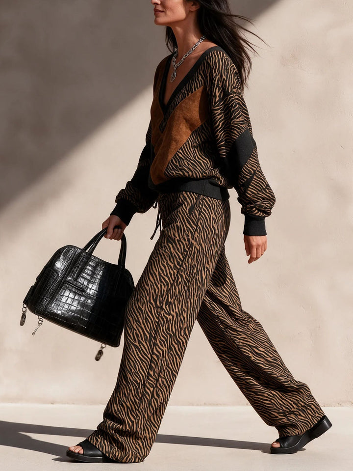 Jorie - Soft-Touch Animal-Print Co-ord Set