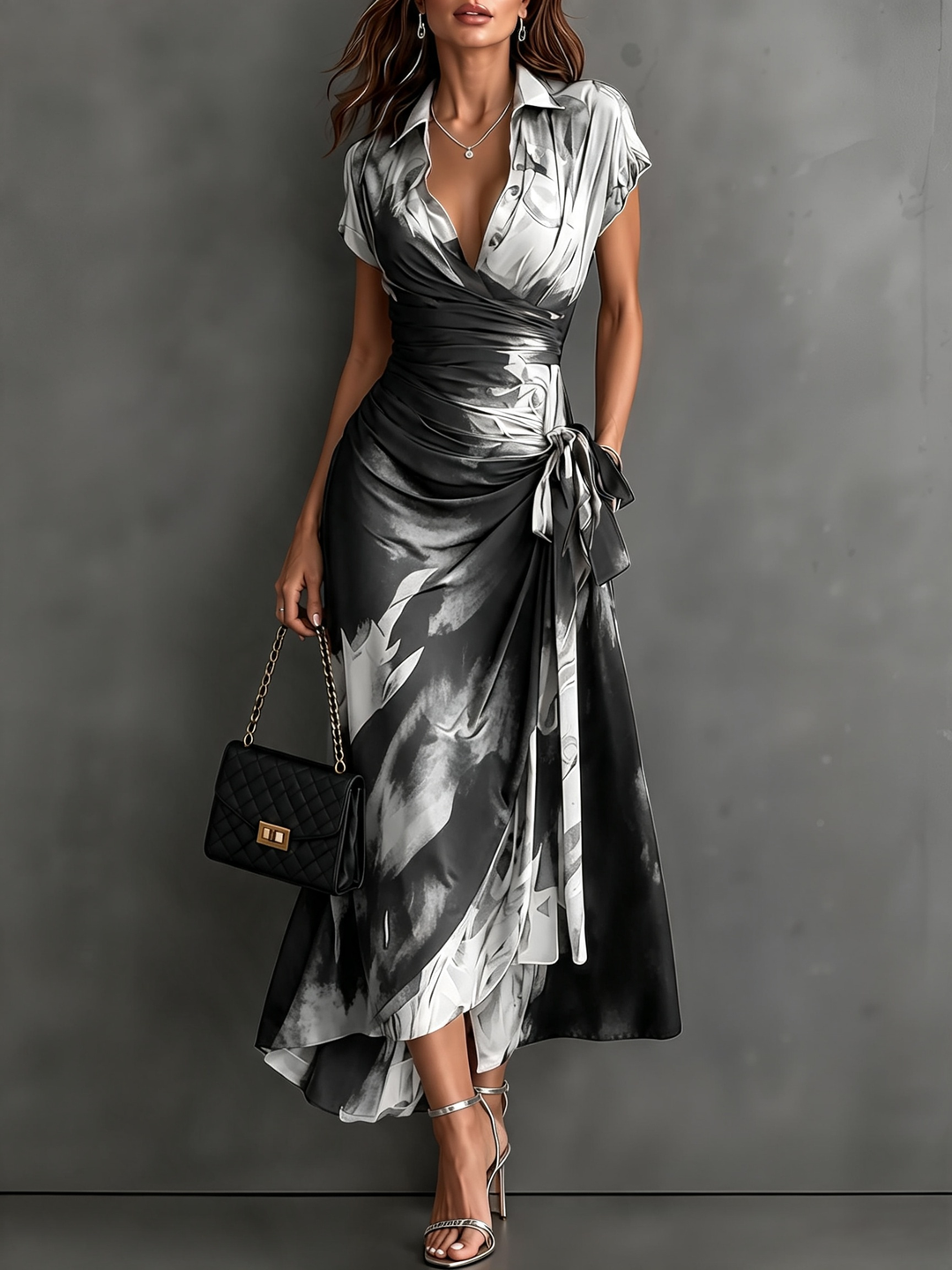 Kaia - Soft-Touch Wrap Shirt Dress