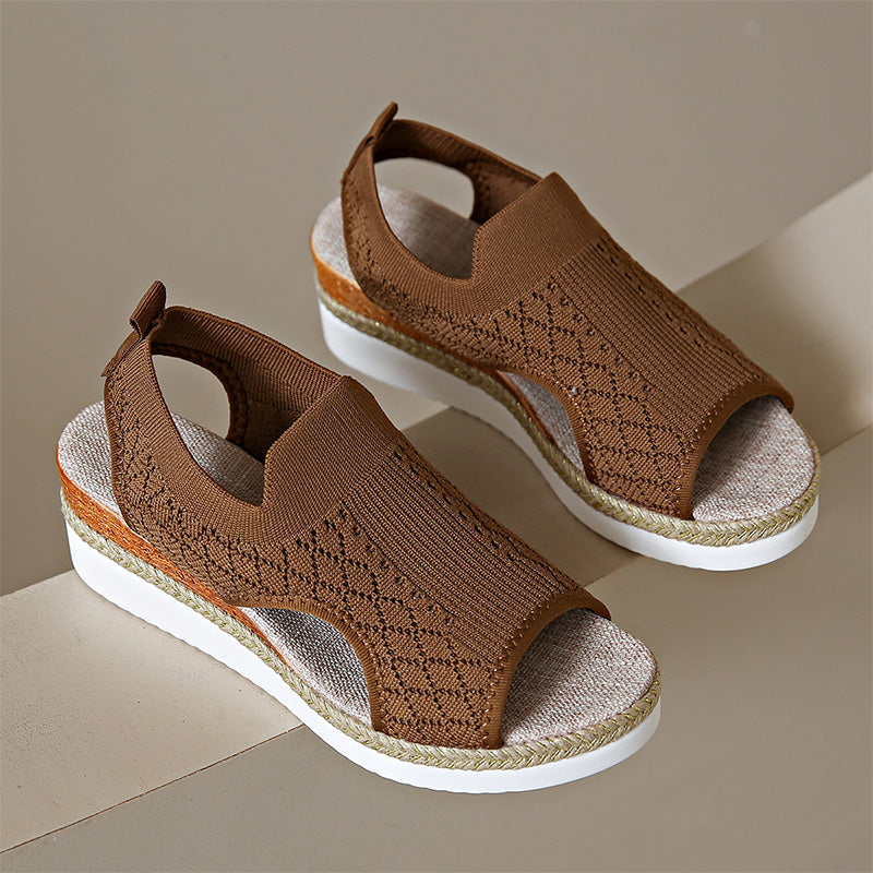 Orianne - Breathable Peep-Toe Wedge Sandals