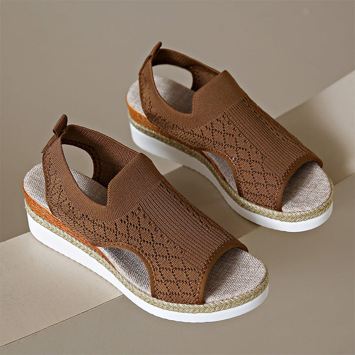 Orianne - Breathable Peep-Toe Wedge Sandals