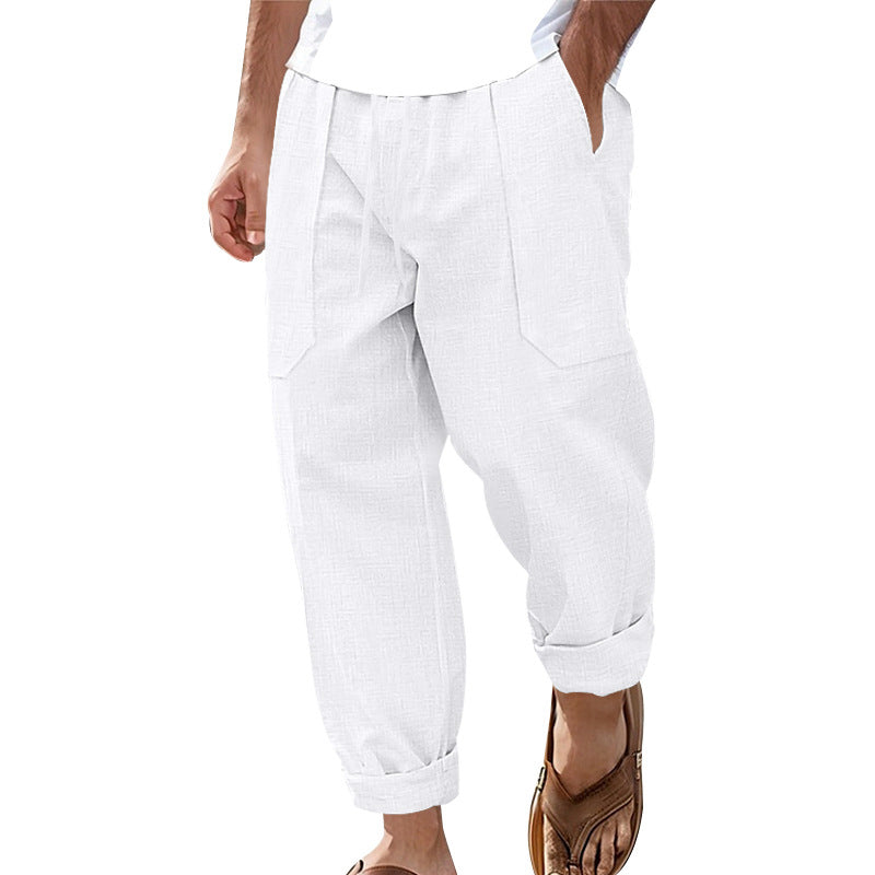 Halston - Relaxed Linen Blend Trousers
