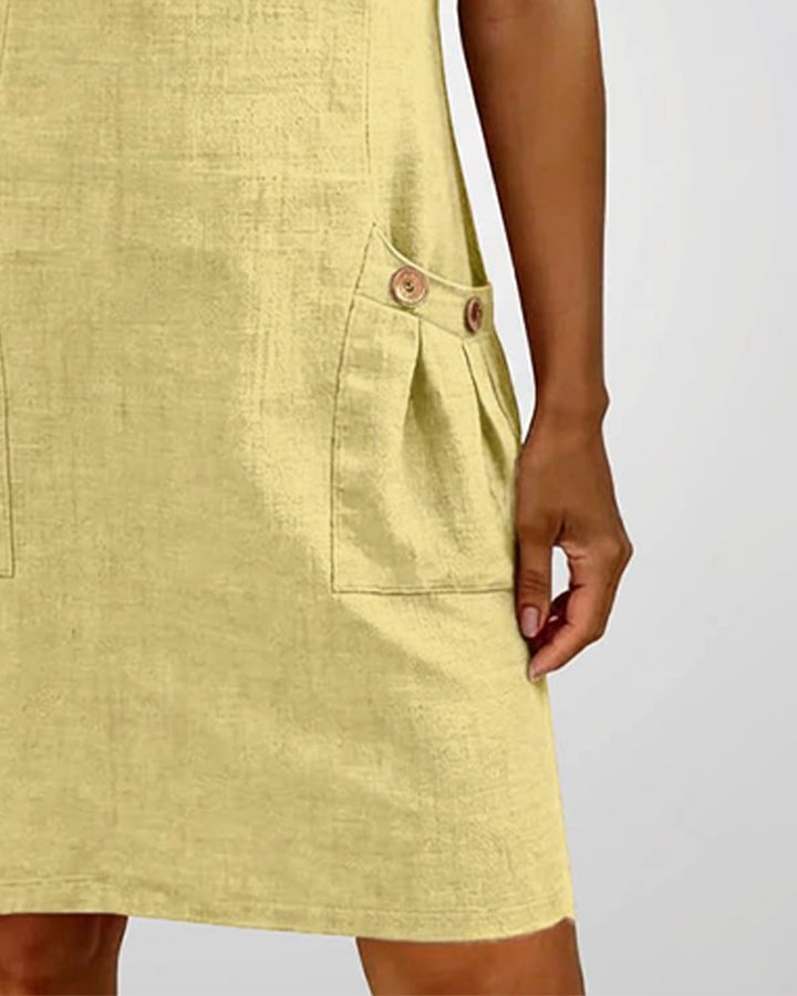 Girella - Breezy Linen A-Line Dress