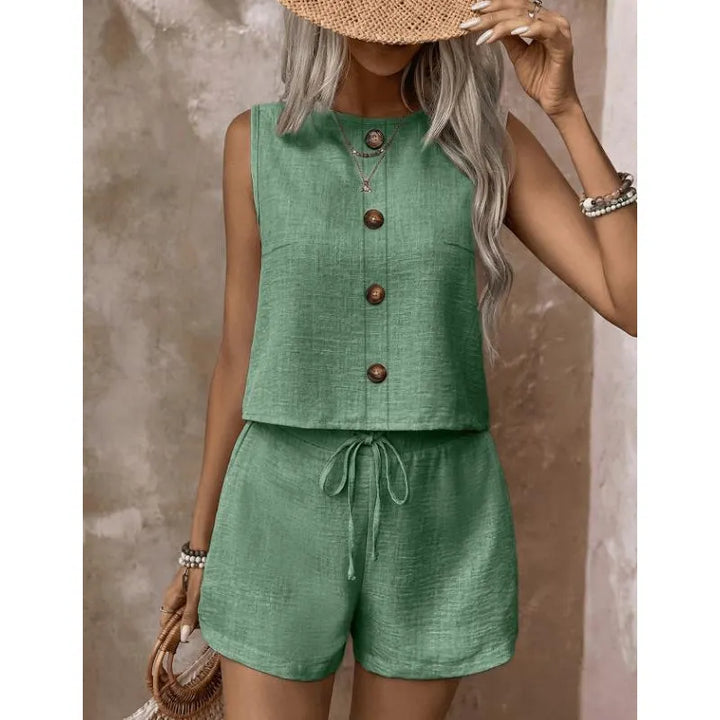 Abilene - Textured Tank & Shorts Set