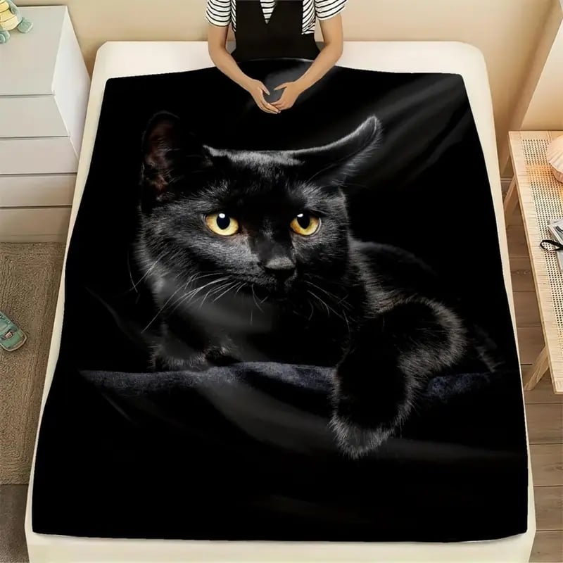 Kairis - Night Whisker Cat Throw Blanket