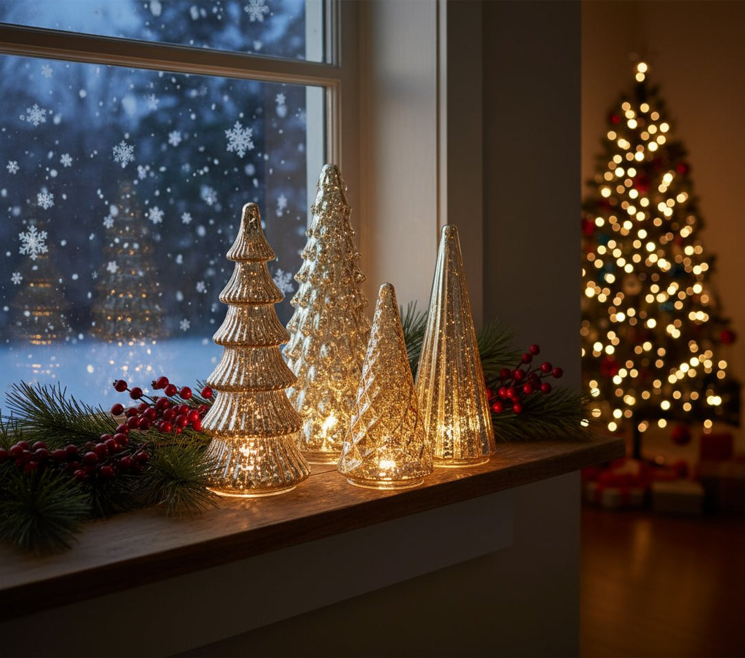 Vionara - Golden Lighted Christmas Trees