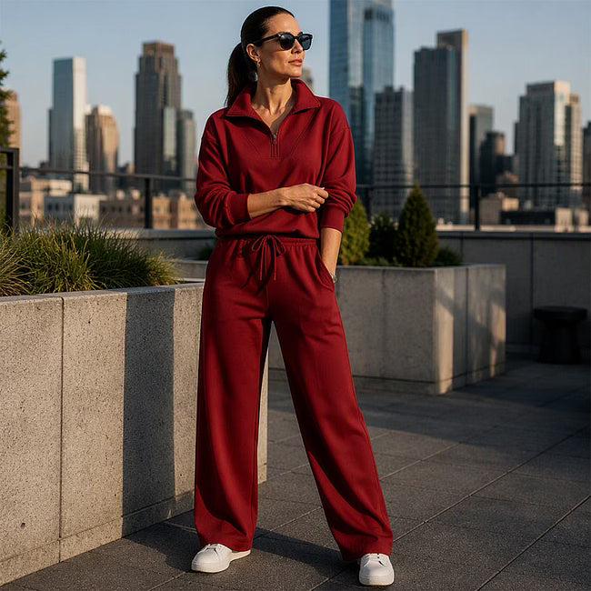 Maud - Relaxed Half Zip Two Piece Set