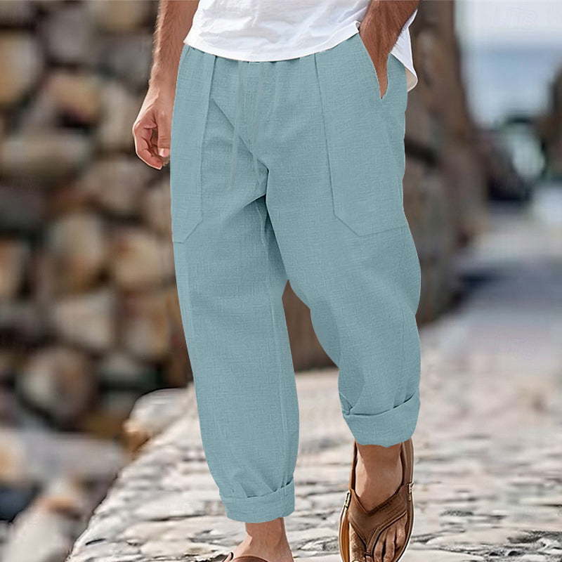 Halston - Relaxed Linen Blend Trousers