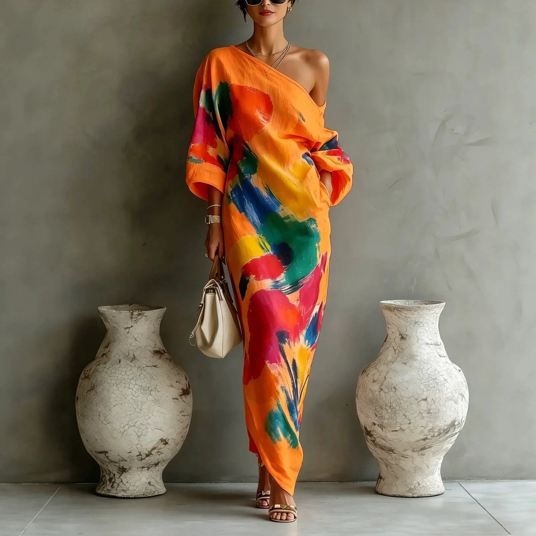 Adoressa - Sculptural One-Shoulder Maxi Dress