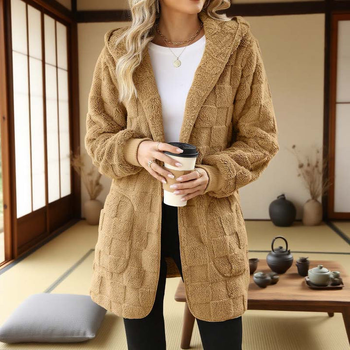 Zinnabelle - Plush Textured Hooded Cardigan