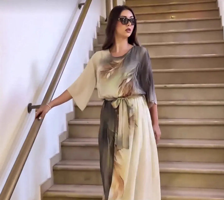 Halinor - Elegant Chiffon Maxi Dress