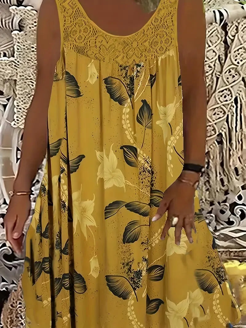 Ariadne - Elegant Floral Print Shift Dress