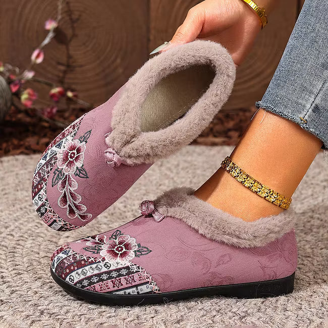 Isola - Floral Plush Lined Slip On Shoes