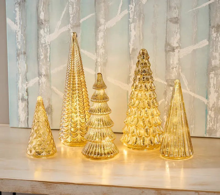 Vionara - Golden Lighted Christmas Trees