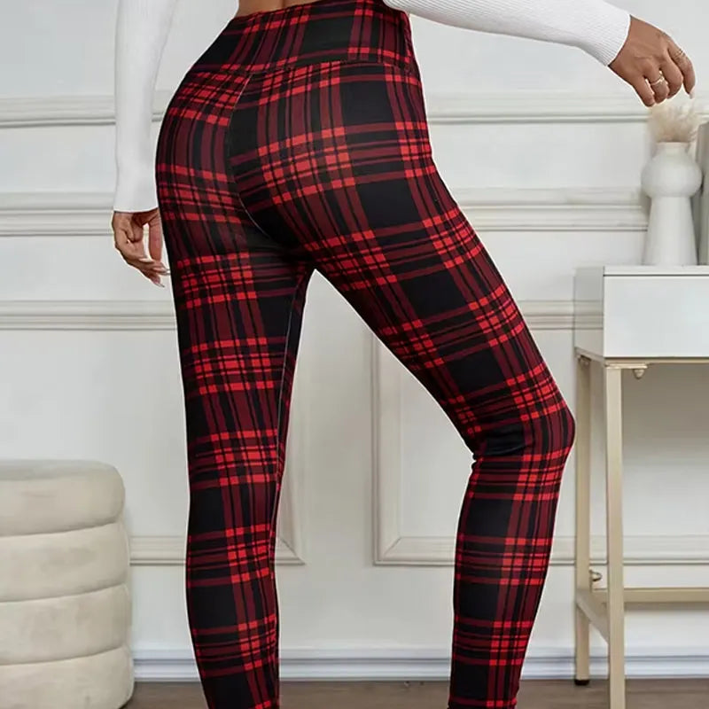 Estelyn - Classic Plaid Stretch Leggings