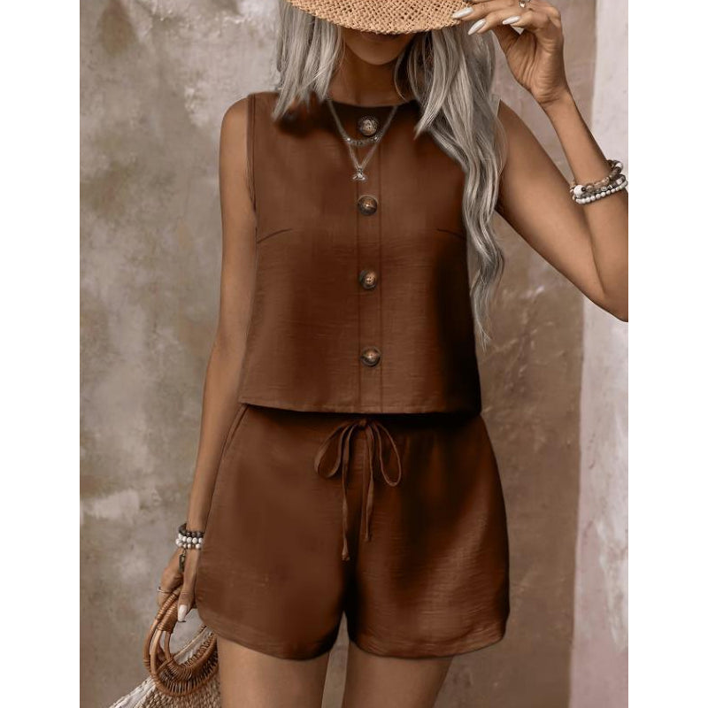 Abilene - Textured Tank & Shorts Set