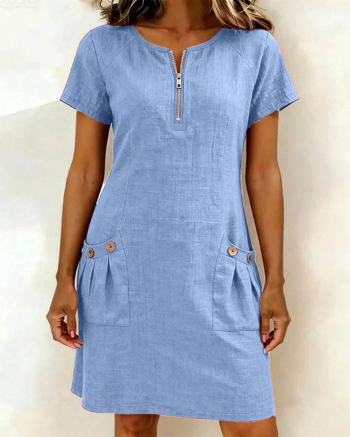 Ravelle - Soft-Touch Linen A-Line Dress
