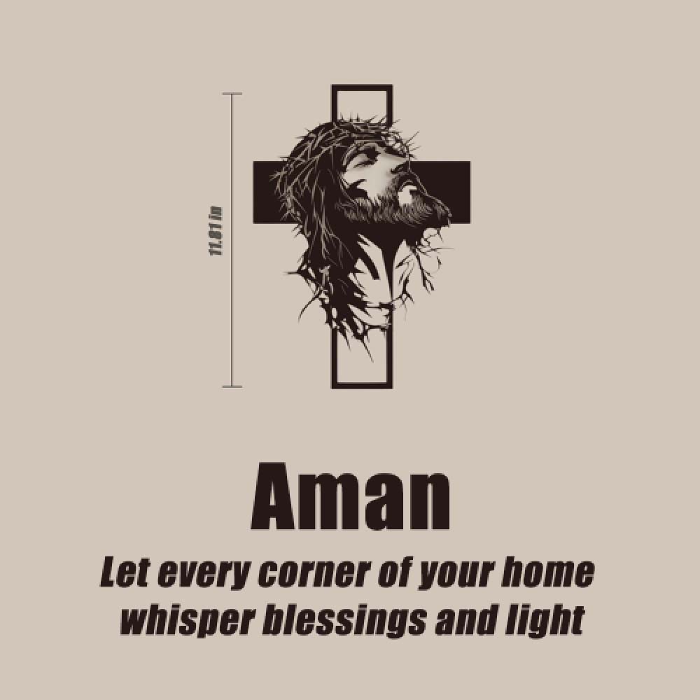 Cyras - Jesus Cross Metal Wall Art