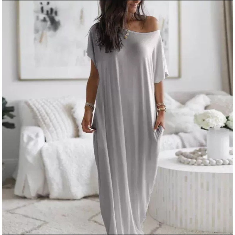 Adalynne - Relaxed Off Shoulder Maxi Dress