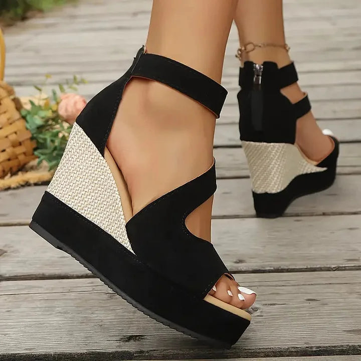 Eleri - Textured Wedge Sandal