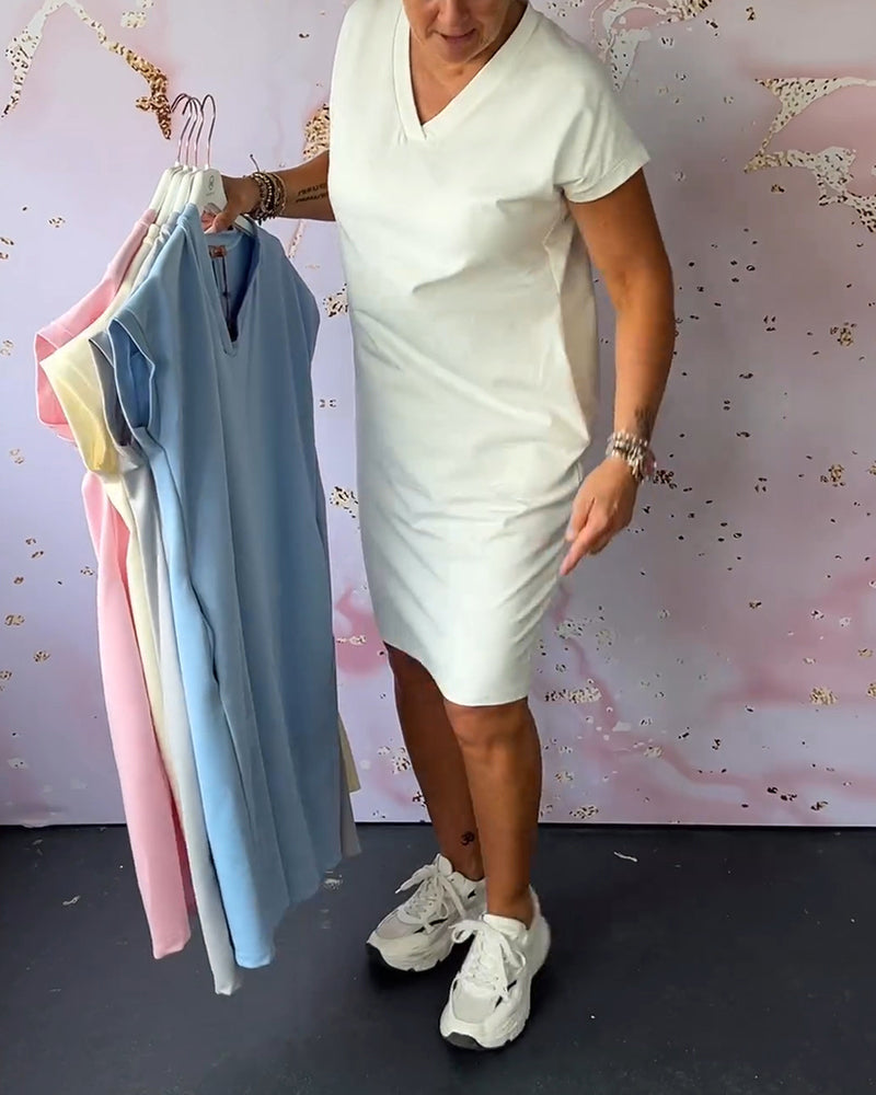 Virella - Soft-Touch V-Neck Summer Dress