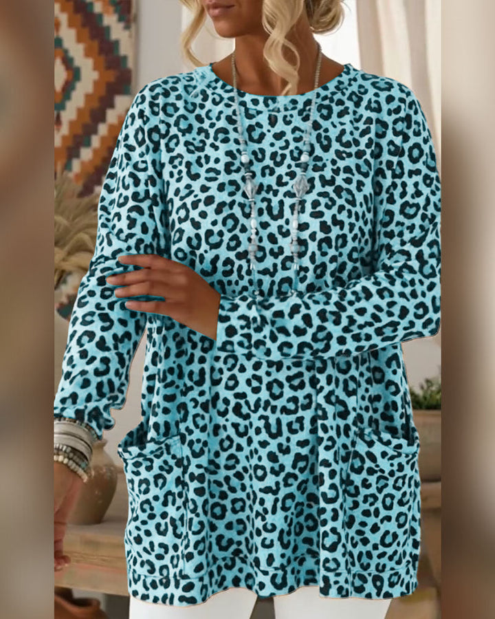 Calivelle - Soft-Touch Leopard Long Sleeve Top