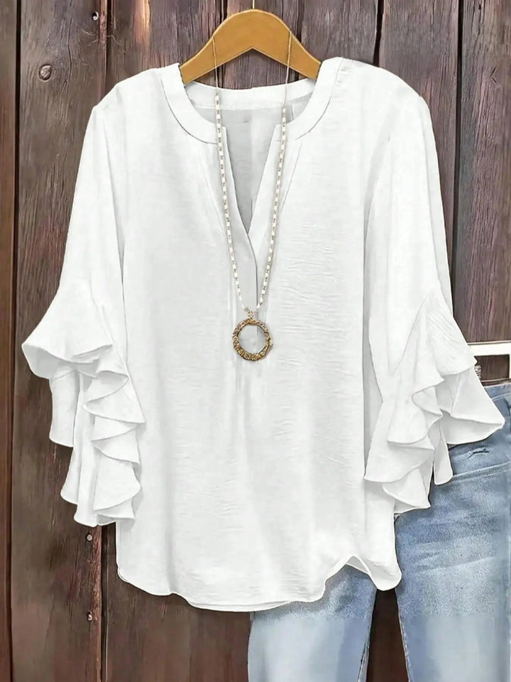 Norabelle - Elegant Frill Sleeve Blouse