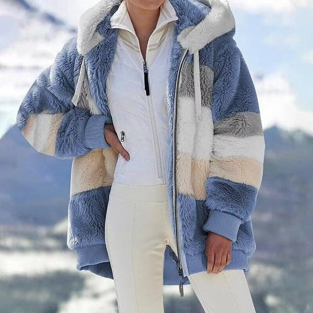 Ruelle - Plush Oversized Hooded Teddy Coat